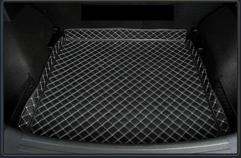 High quality Leather Car Trunk Mat Cargo Liner for MG ZS 2019 2020 2021 boot Car - Black Beige Wire 2