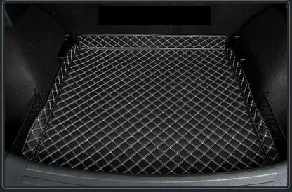 High quality Leather Car Trunk Mat Cargo Liner for MG ZS 2019 2020 2021 boot Car - Black Beige Wire 2
