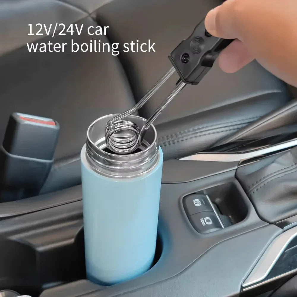 12V 24V Car Immersion Heater Electric Water Tea Coffee Warmer Portable Auto - 12V
