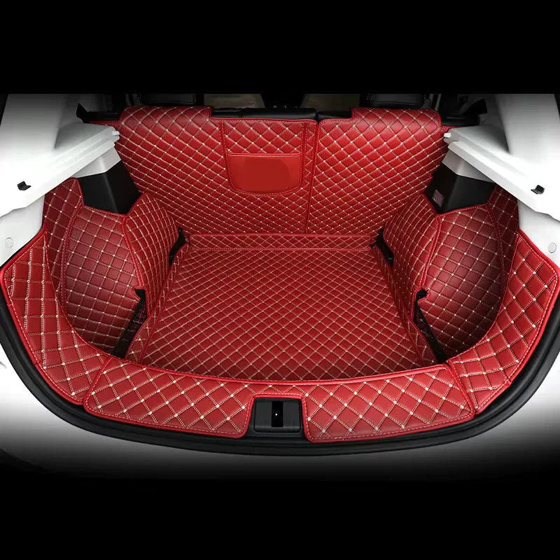 High quality Leather Car Trunk Mat Cargo Liner for MG ZS 2019 2020 2021 boot Car - Black Beige Wire 2