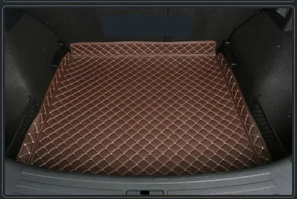 High quality Leather Car Trunk Mat Cargo Liner for MG ZS 2019 2020 2021 boot Car - Black Beige Wire 2