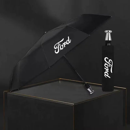 Ford Windproof Auto Folding Sunshade Umbrella - Black
