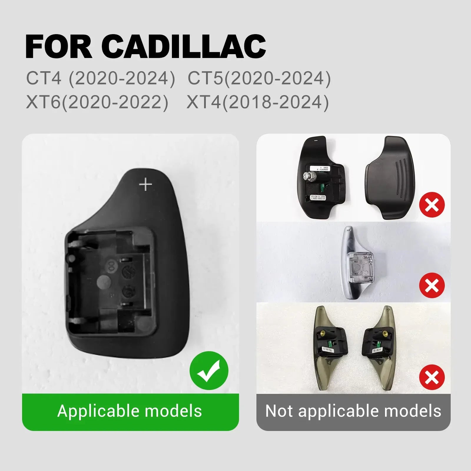 Car Steering Wheel Shift Paddle Shifter For Cadillac CT4 CT5 XT6 XT4 2018 2019 2 - red carbon fiber / ABS / for XT4 18-24