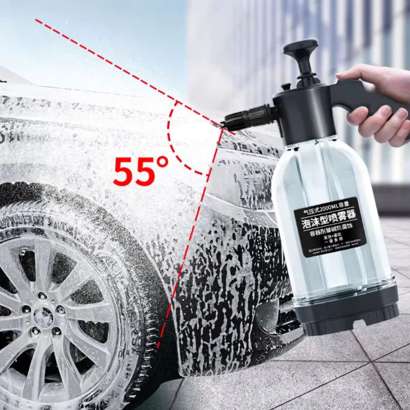 2L Thickened Foam Car Wash Manual Pressure Spray Bottle Large Capacity Water Gu - 