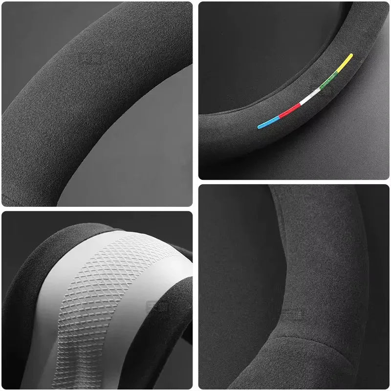 Car Anti-slip Suede Double D Steering Wheel Cover For MG MG3 4 MG5 3SW ZR EHS EZ - Double D Orange