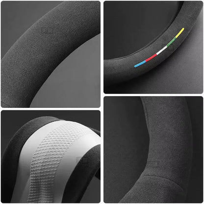 Car Anti-slip Suede Double D Steering Wheel Cover For MG MG3 4 MG5 3SW ZR EHS EZ - Double D Orange