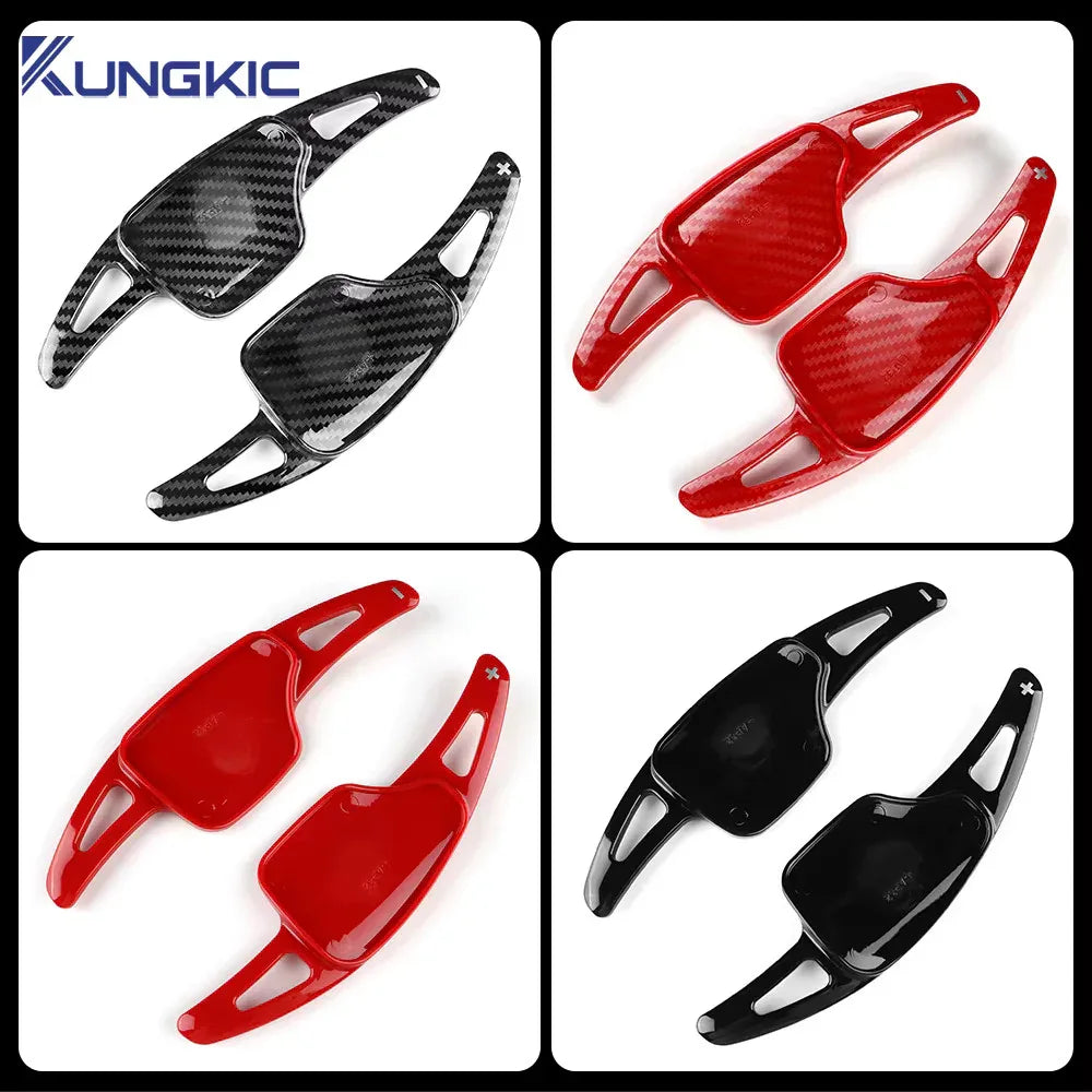 Car Steering Wheel Shift Paddle Shifter For Cadillac CT4 CT5 XT6 XT4 2018 2019 2 - red carbon fiber / ABS / for XT4 18-24