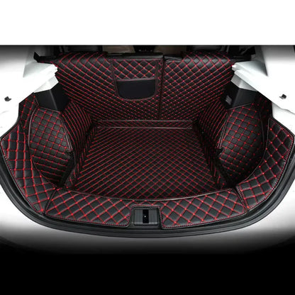 High quality Leather Car Trunk Mat Cargo Liner for MG ZS 2019 2020 2021 boot Car - Black Beige Wire 2