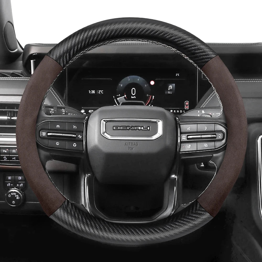 GMC Suede Carbon Fibre Steering Wheel Cover