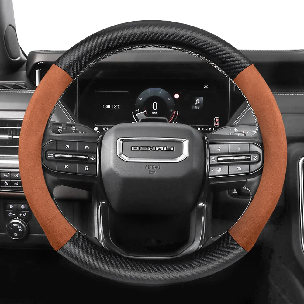 GMC Suede Carbon Fibre Steering Wheel Cover