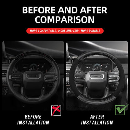 GMC Suede Carbon Fibre Steering Wheel Cover