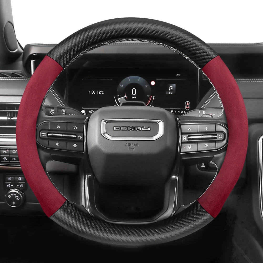GMC Suede Carbon Fibre Steering Wheel Cover