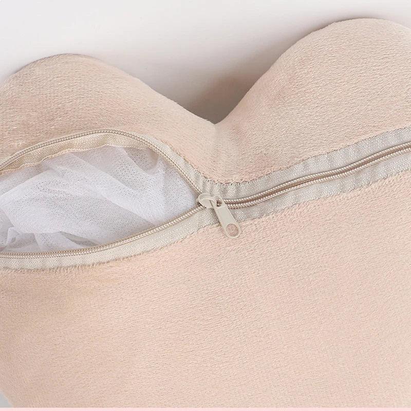 Heart-Shaped Plush Car Headrest Pillow - Soft Neck Support Cushion