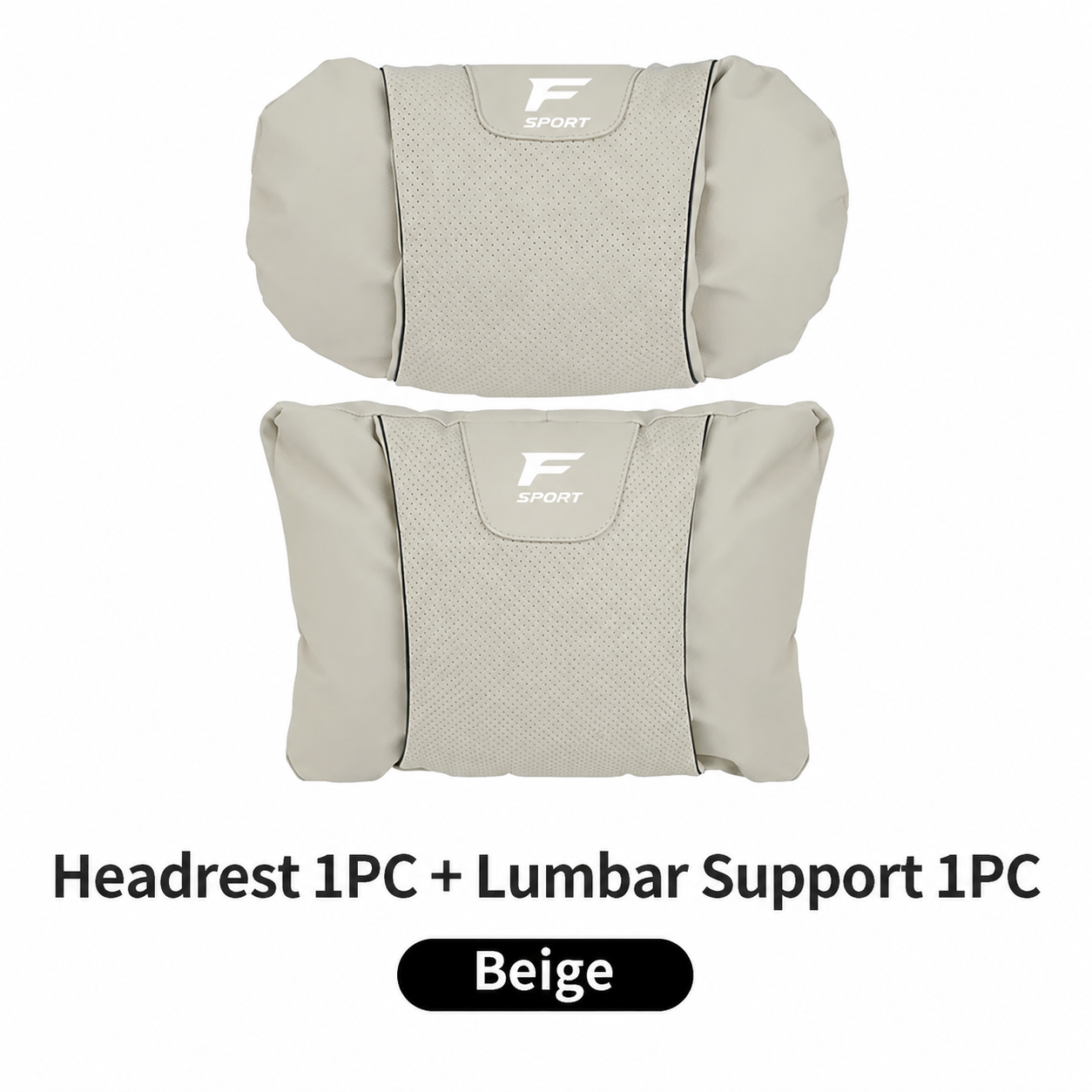 F Sport Car Seat Headrest & Lumbar Support Pillow Set