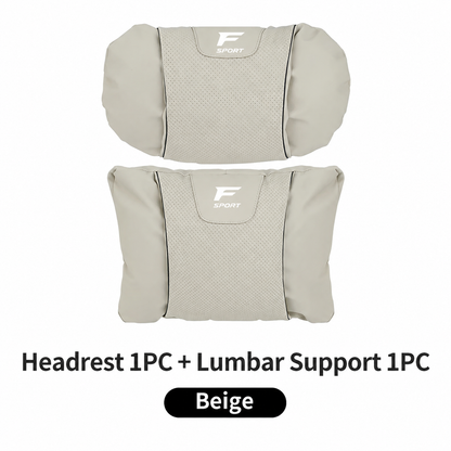 F Sport Car Seat Headrest & Lumbar Support Pillow Set