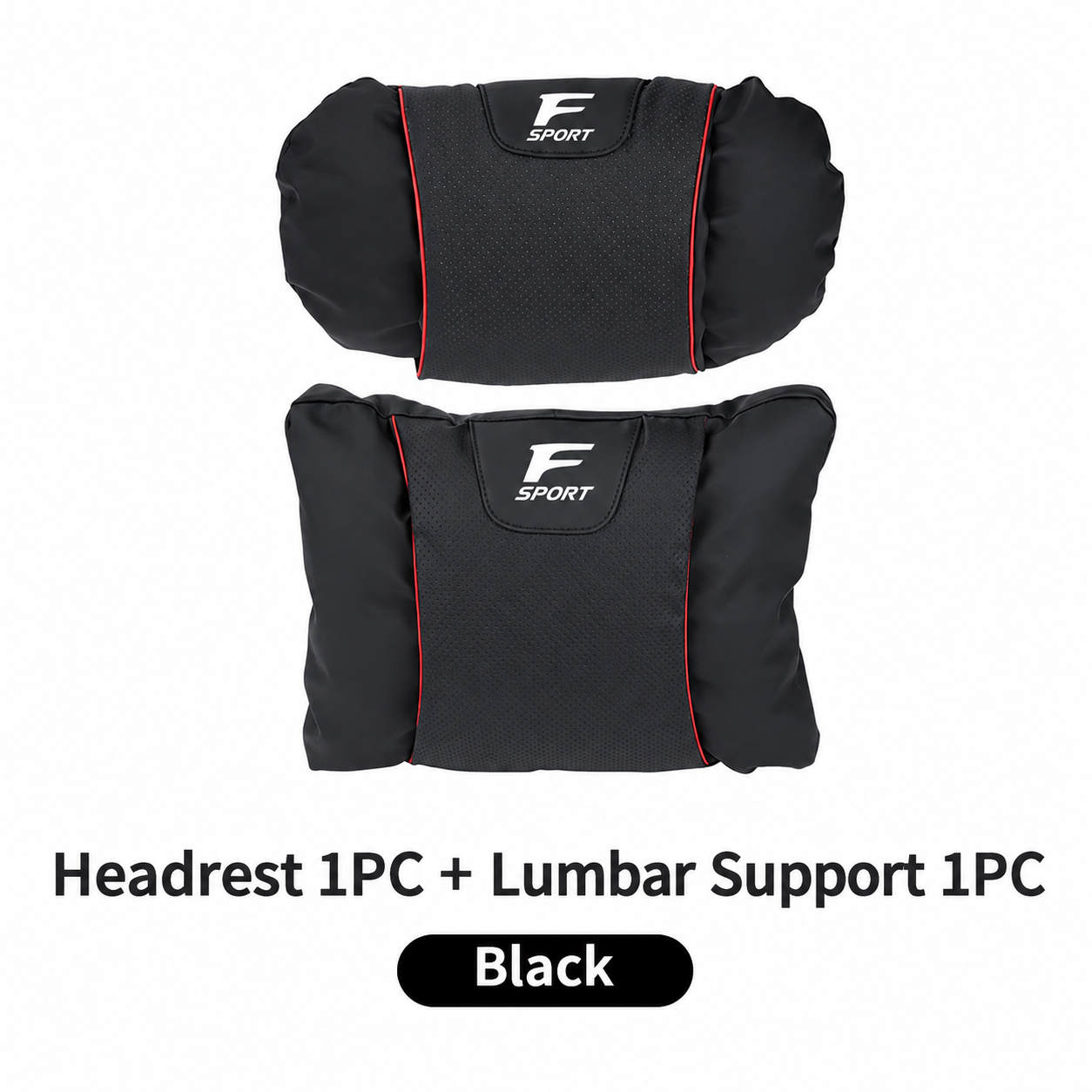 F Sport Car Seat Headrest & Lumbar Support Pillow Set