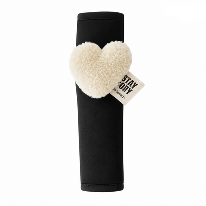 Love Heart Soft Seat Belt Cover Shoulder Pad Cushion - Beige