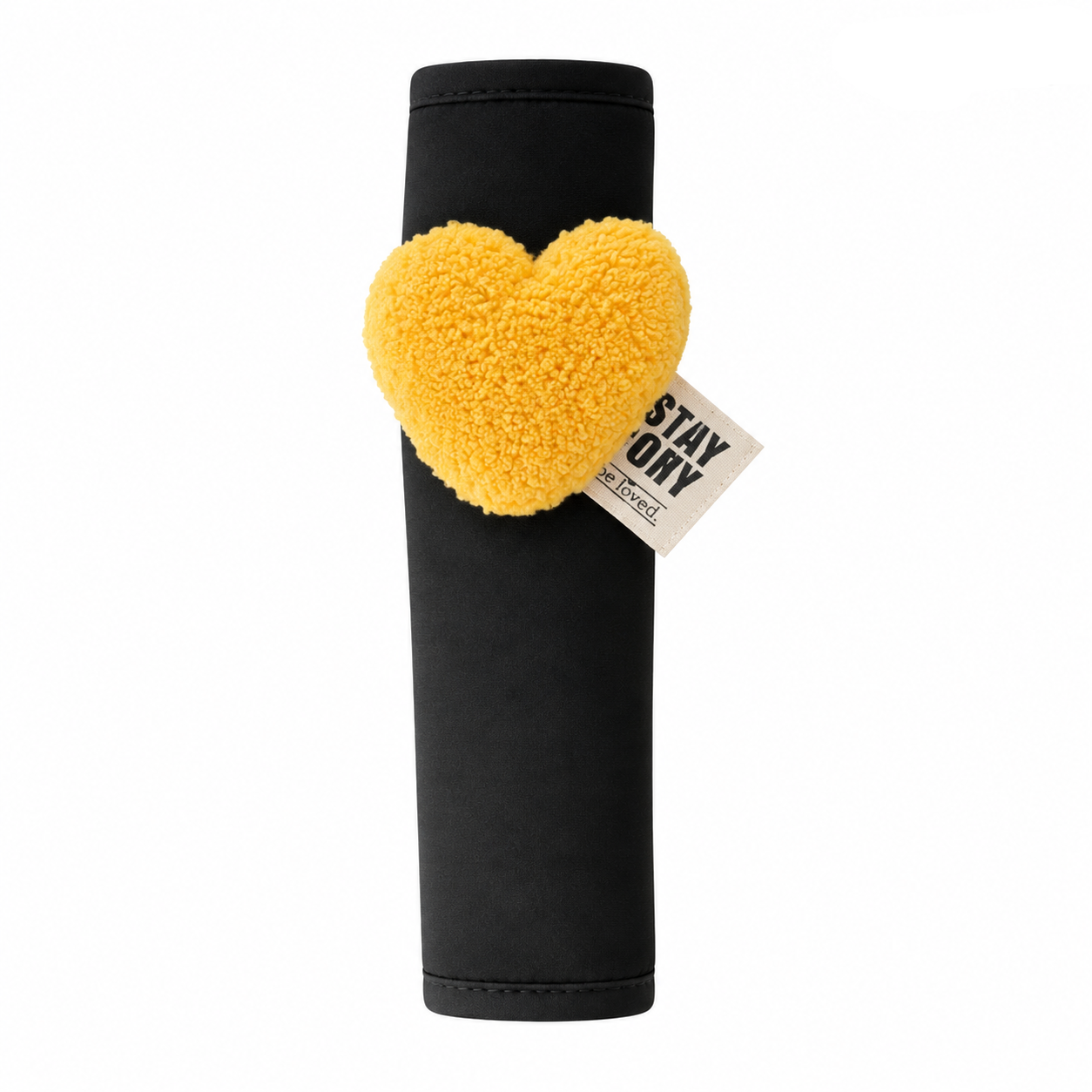 Love Heart Soft Seat Belt Cover Shoulder Pad Cushion - Yellow