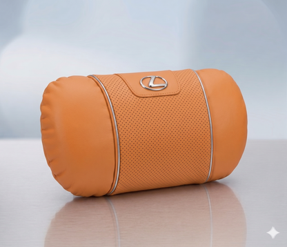 Lexus Car Neck Pillow & Lumbar Support Cushion - Headrest Orange