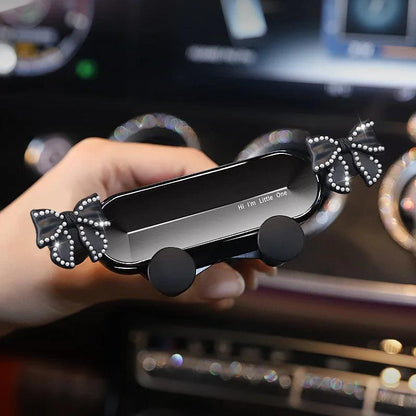 Pearl Bow Gravity Car Phone Holder Universal Air Vent Clip Mount
