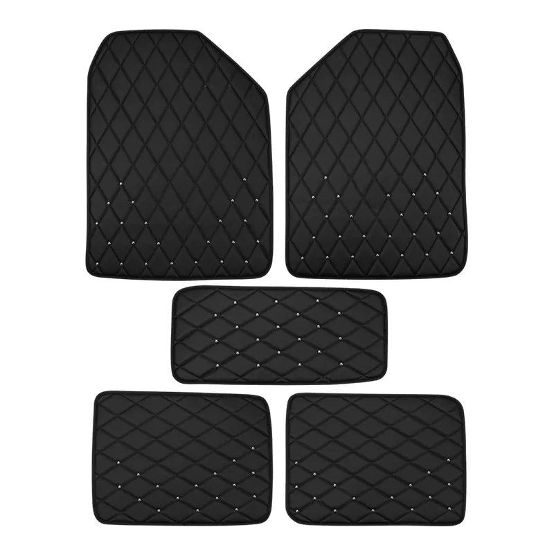 Crown Rivet Universal Leather Car Floor Mats Anti-Slip Protector