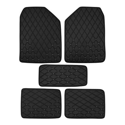 Crown Rivet Universal Leather Car Floor Mats Anti-Slip Protector