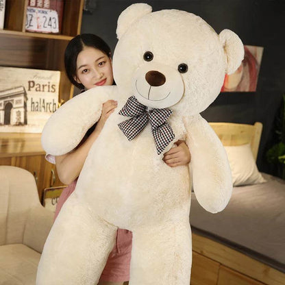 Giant Teddy Bear Plush – 105cm Big Hugging Pillow - Light Brown