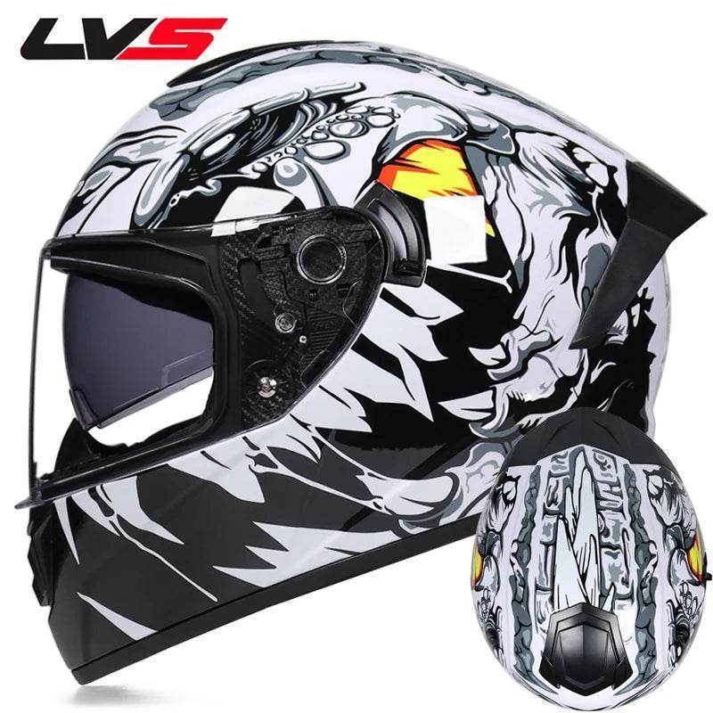 Double Visor Racing & Sports Motorbike Helmet - 17 / M