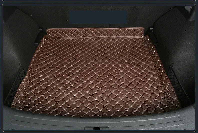 High quality Leather Car Trunk Mat Cargo Liner for MG ZS 2019 2020 2021 boot Car - Coffee 1