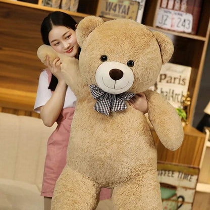 Giant Teddy Bear Plush – 105cm Big Hugging Pillow - Light Brown