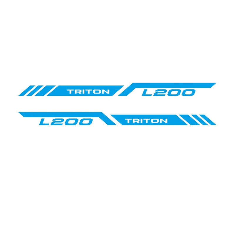 Mitsubishi L200 Triton Rear Tail Box Decals – 3D Vinyl Sport Stripes Pickup Truck Stickers - Glossy Gray