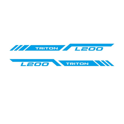 Mitsubishi L200 Triton Rear Tail Box Decals – 3D Vinyl Sport Stripes Pickup Truck Stickers - Glossy Gray