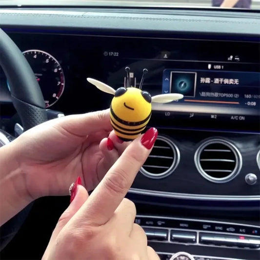 AutoVibe Cute Bee Car Air Freshener - Vent Clip Perfume Diffuser - Yellow