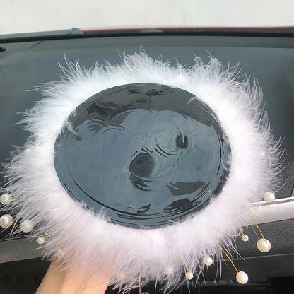 Luxury Pearl Beaded Anti-Slip Dashboard Mat Silicone Car Phone Holder