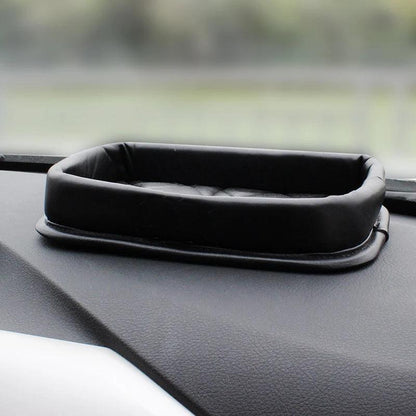 PU Leather Dashboard Console Organizer Storage Box Phone Keys Coin