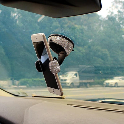 Crystal Rhinestone 360° Universal Car Phone Holder Dashboard Vent