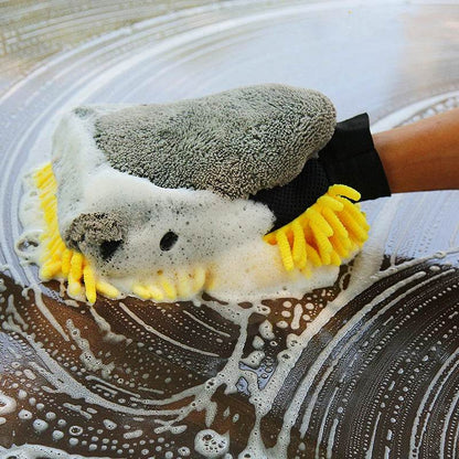 Large Microfiber Car Wash Glove - Yellow