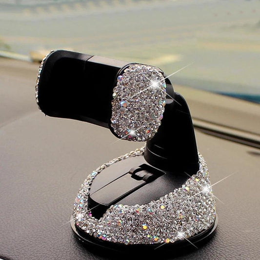 Crystal Rhinestone 360° Universal Car Phone Holder Dashboard Vent