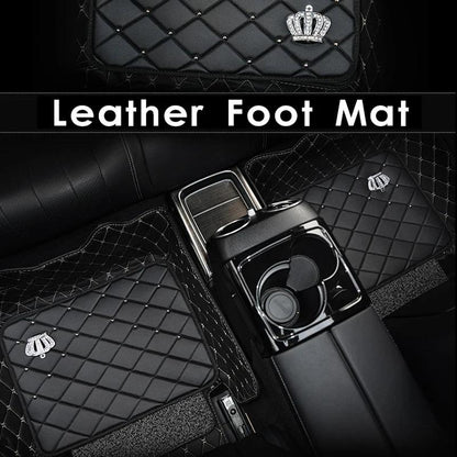 Crown Rivet Universal Leather Car Floor Mats Anti-Slip Protector