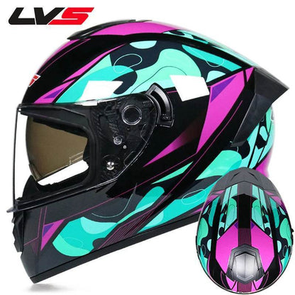 Double Visor Racing & Sports Motorbike Helmet - 17 / M