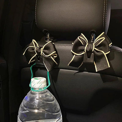 Bowknot Car Seat Neck Pillow & Waist Support Set - Universal Auto
