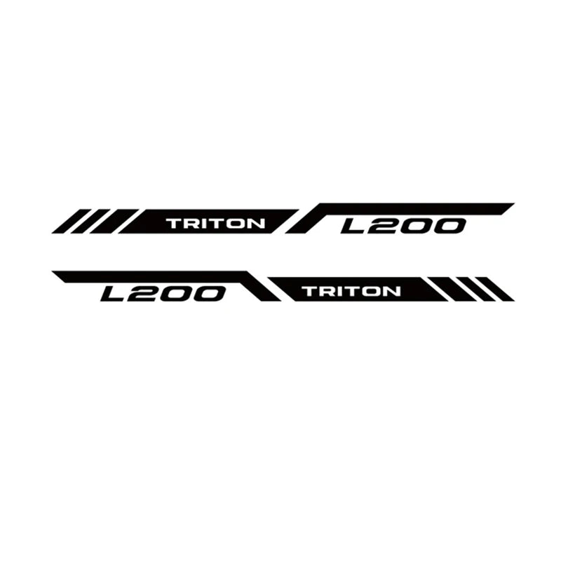 Mitsubishi L200 Triton Rear Tail Box Decals – 3D Vinyl Sport Stripes Pickup Truck Stickers - Glossy Gray