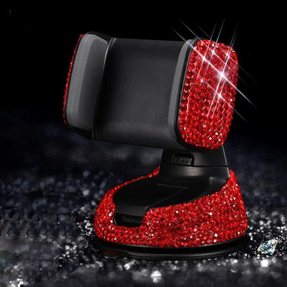 Crystal Rhinestone 360° Universal Car Phone Holder Dashboard Vent