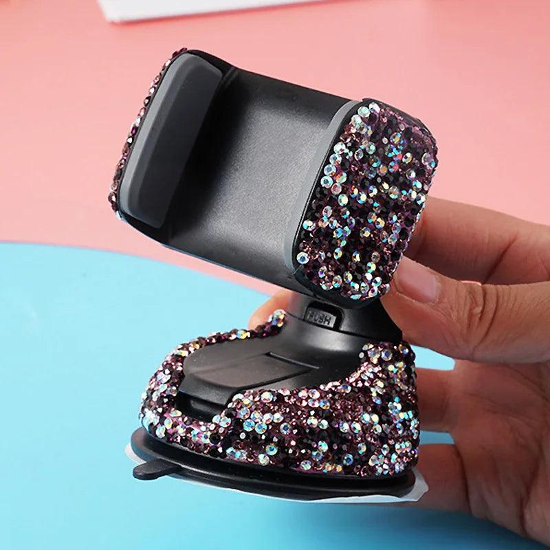 Crystal Rhinestone 360° Universal Car Phone Holder Dashboard Vent
