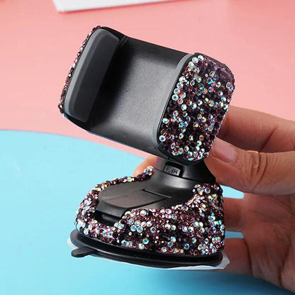 Crystal Rhinestone 360° Universal Car Phone Holder Dashboard Vent