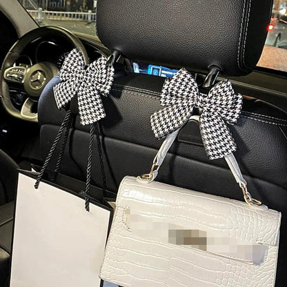 2 Pack Car Seat Back Organizers Bowknot Headrest Storage Hooks