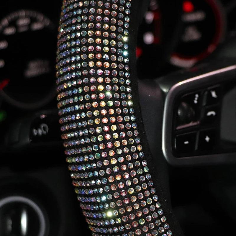 38cm Rhinestone Steering Wheel Cover O-Type Diamond Bling M Size