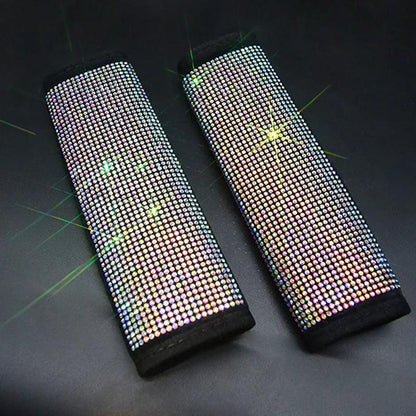 Crystal Rhinestone Seat Belt Covers 2-Pack Diamond Shoulder Pads