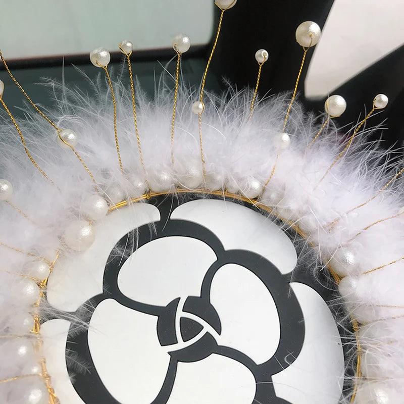 Luxury Pearl Beaded Anti-Slip Dashboard Mat Silicone Car Phone Holder