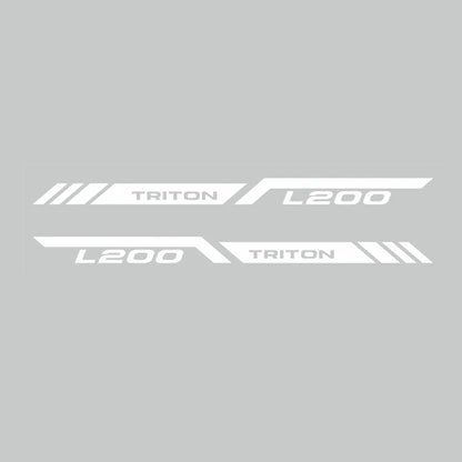 Mitsubishi L200 Triton Rear Tail Box Decals – 3D Vinyl Sport Stripes Pickup Truck Stickers - Glossy Gray